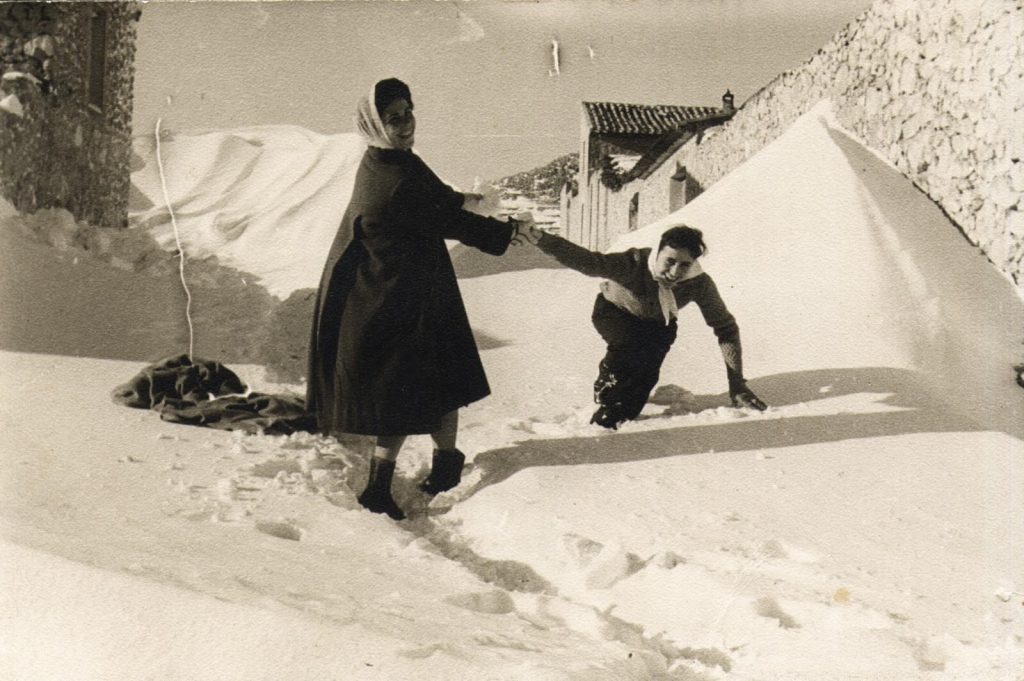 Castalla, carrer de les eres, nevada 12 1 1960