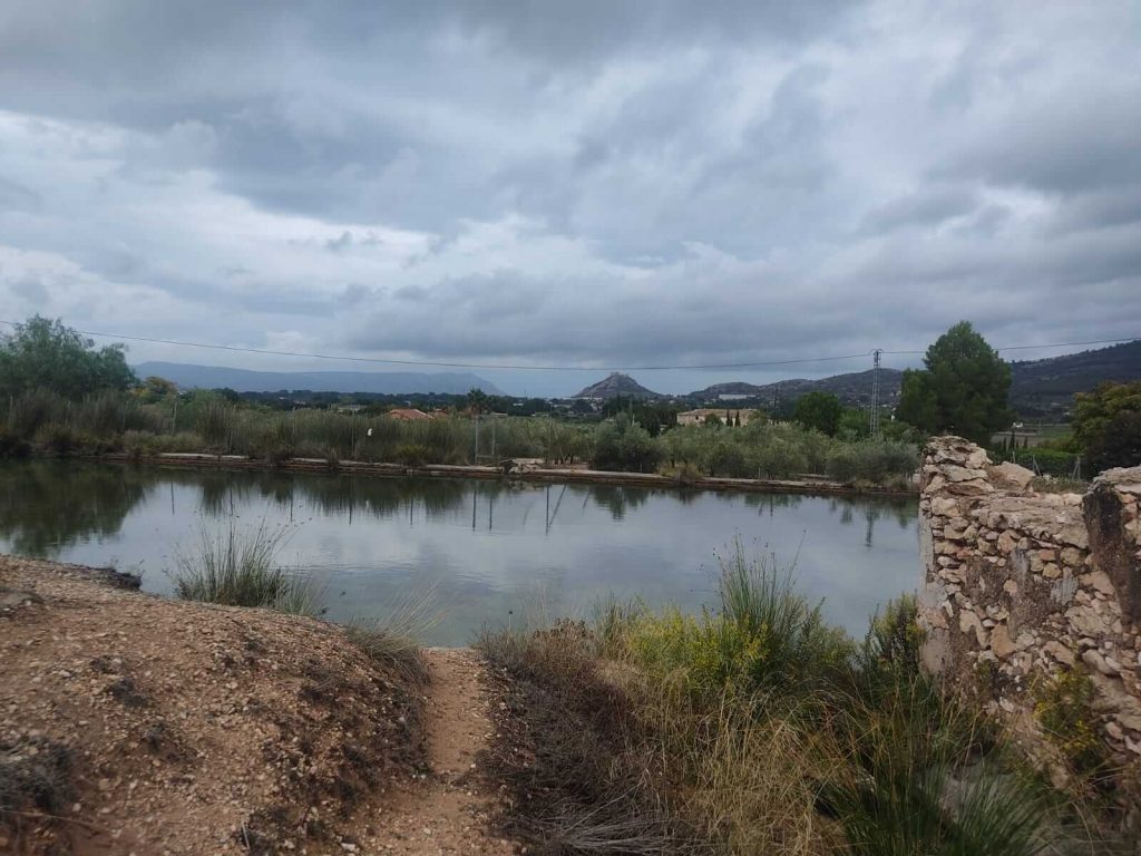 la cava, onil, al fons la marjal i el castell de castalla